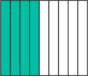 Teal-Green Rectangle Fraction 4:9