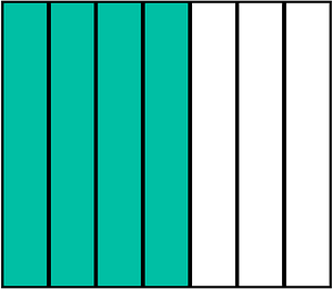 Teal-Green Rectangle Fraction 4:7