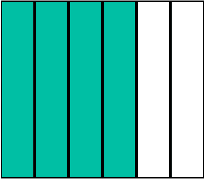 Teal-Green Rectangle Fraction 4:6