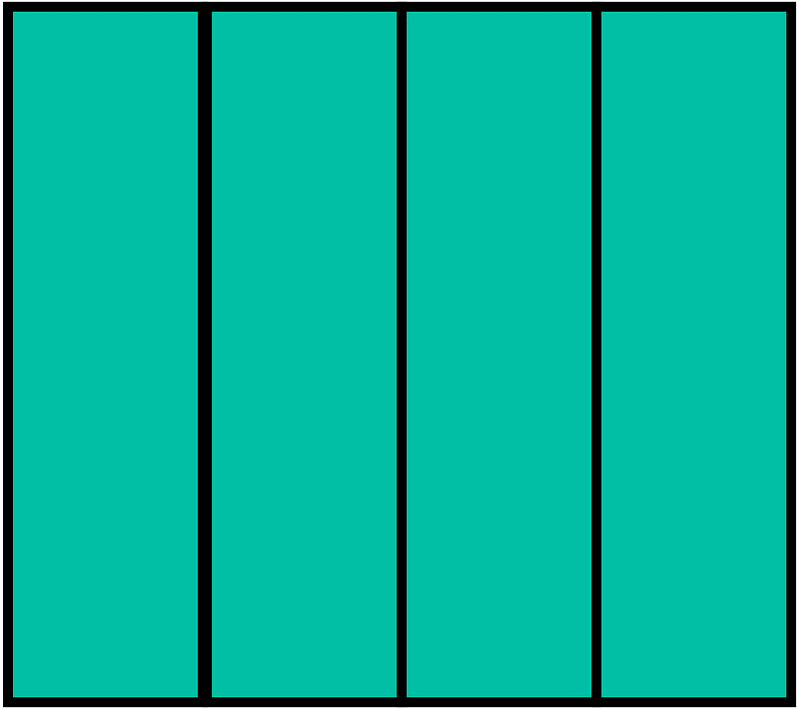 Teal-Green Rectangle Fraction 4:4