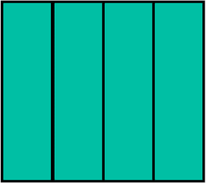Teal-Green Rectangle Fraction 4:4