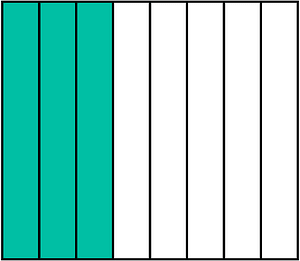 Teal-Green Rectangle Fraction 3:8