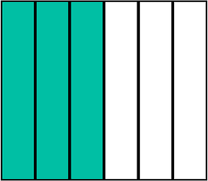 Teal-Green Rectangle Fraction 3:6
