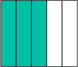 Teal-Green Rectangle Fraction 3:5