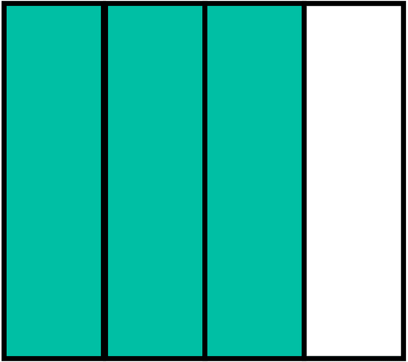 Teal-Green Rectangle Fraction 3:4