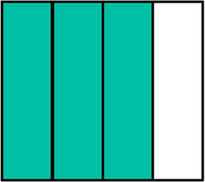 Teal-Green Rectangle Fraction 3:4