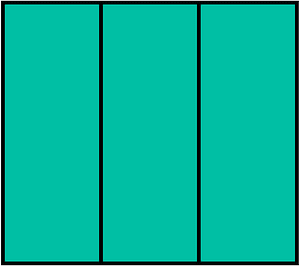 Teal-Green Rectangle Fraction 3:3