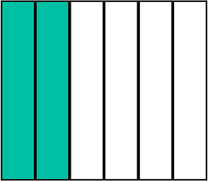 Teal-Green Rectangle Fraction 2:6