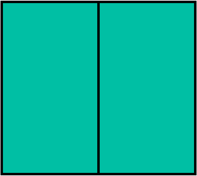 Teal-Green Rectangle Fraction 2:2