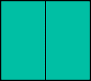Teal-Green Rectangle Fraction 2:2