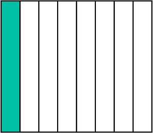Teal-Green Rectangle Fraction 1:8
