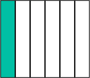 Teal-Green Rectangle Fraction 1:6