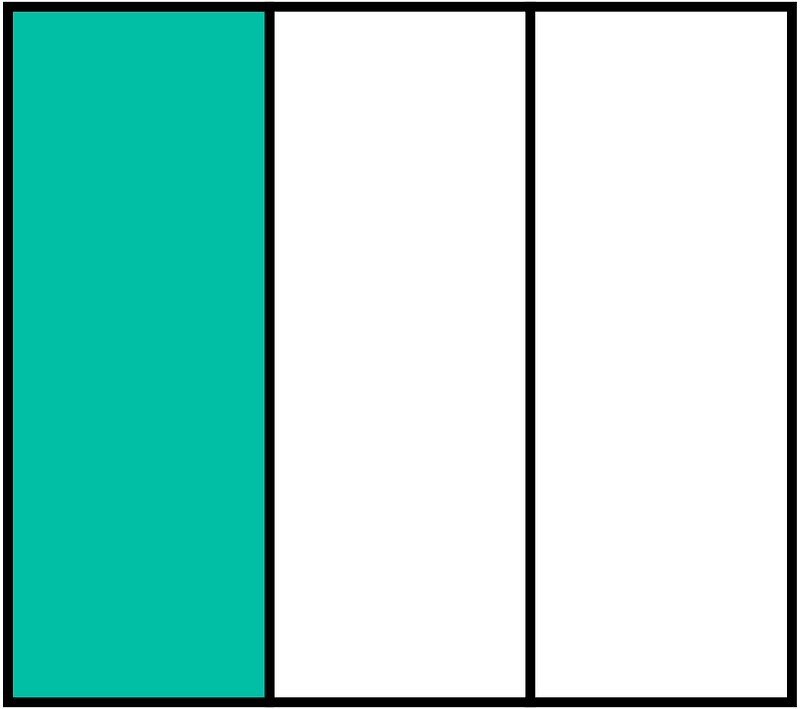 Teal-Green Rectangle Fraction 1:3
