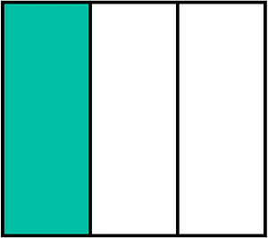 Teal-Green Rectangle Fraction 1:3