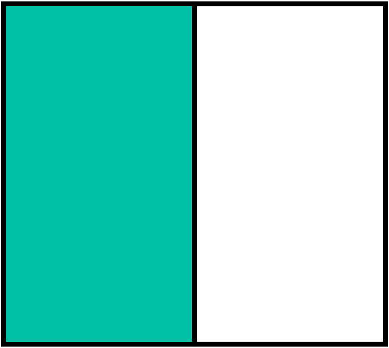 Teal-Green Rectangle Fraction 1:2
