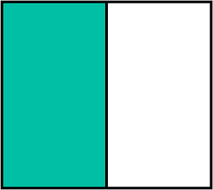 Teal-Green Rectangle Fraction 1:2