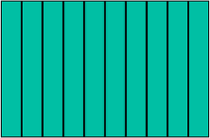 Teal-Green Rectangle Fraction 10:10