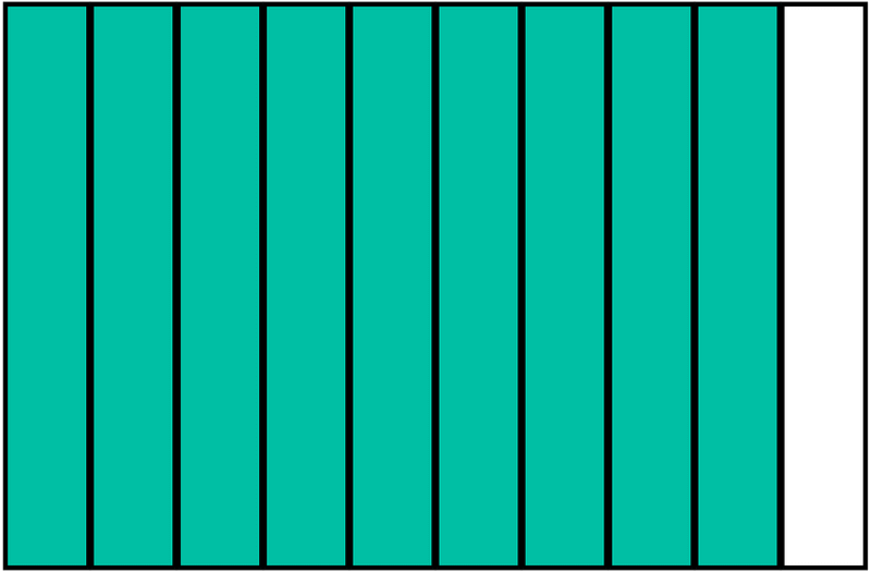 Teal-Green Rectangle Fraction 9:10