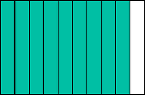 Teal-Green Rectangle Fraction 9:10