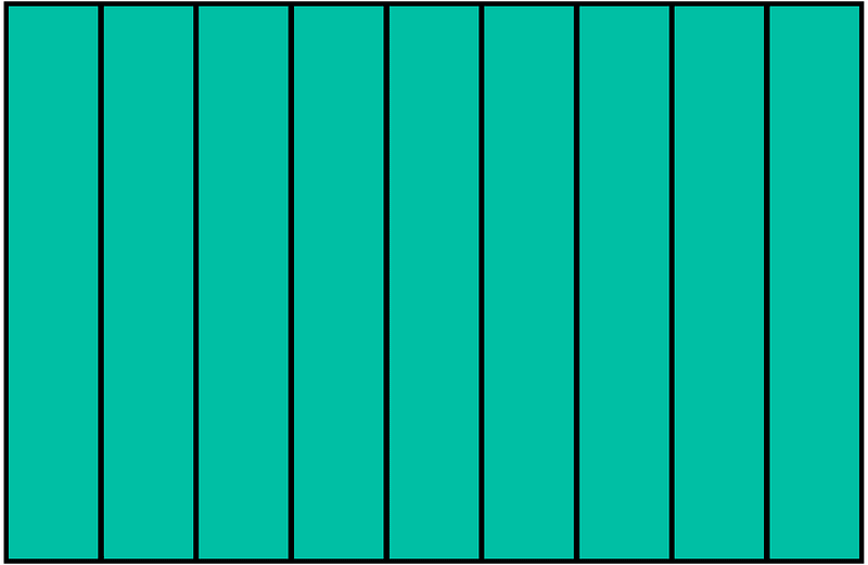 Teal-Green Rectangle Fraction 9:9