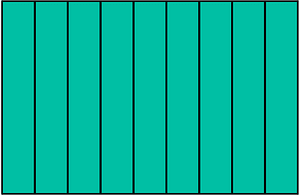 Teal-Green Rectangle Fraction 9:9