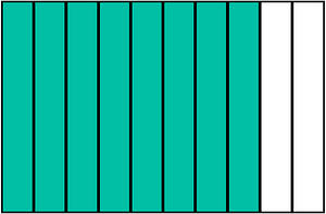 Teal-Green Rectangle Fraction 8:10
