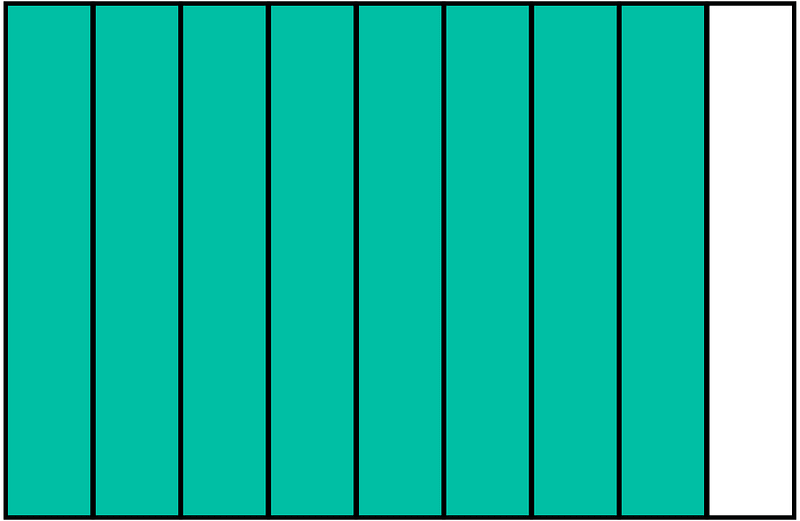 Teal-Green Rectangle Fraction 8:9