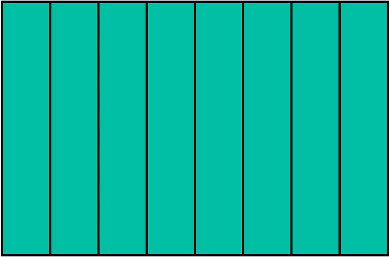 Teal-Green Rectangle Fraction 8:8