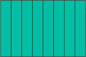 Teal-Green Rectangle Fraction 8:8