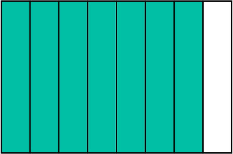 Teal-Green Rectangle Fraction 7:8