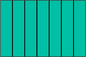 Teal-Green Rectangle Fraction 7:7