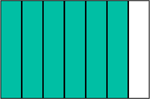 Teal-Green Rectangle Fraction 6:7