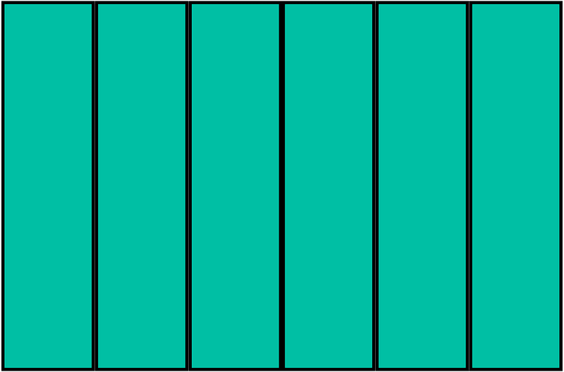 Teal-Green Rectangle Fraction 6:6