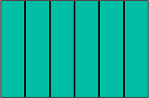 Teal-Green Rectangle Fraction 6:6