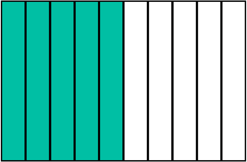 Teal-Green Rectangle Fraction 5:10