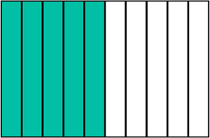 Teal-Green Rectangle Fraction 5:10