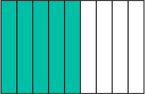 Teal-Green Rectangle Fraction 5:9
