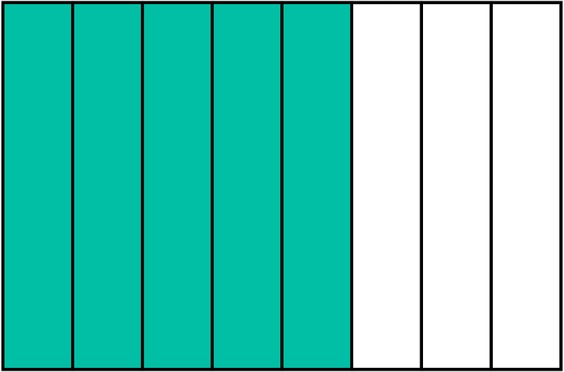 Teal-Green Rectangle Fraction 5:8