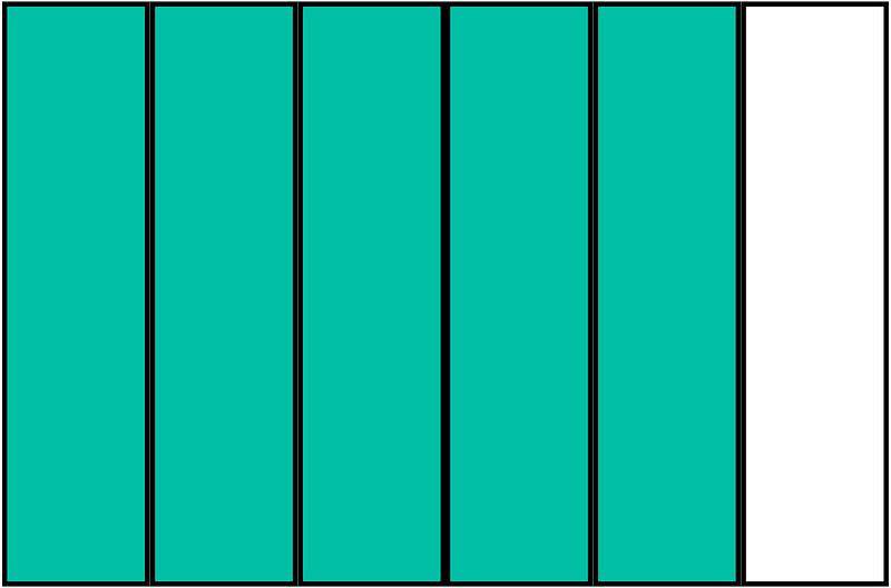 Teal-Green Rectangle Fraction 5:6