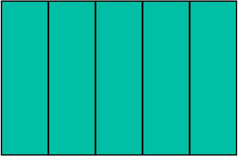 Teal-Green Rectangle Fraction 5:5