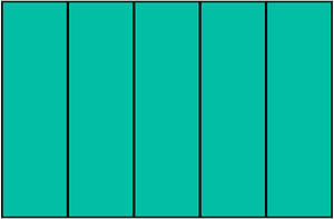 Teal-Green Rectangle Fraction 5:5