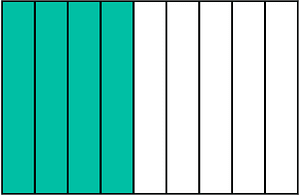 Teal-Green Rectangle Fraction 4:9