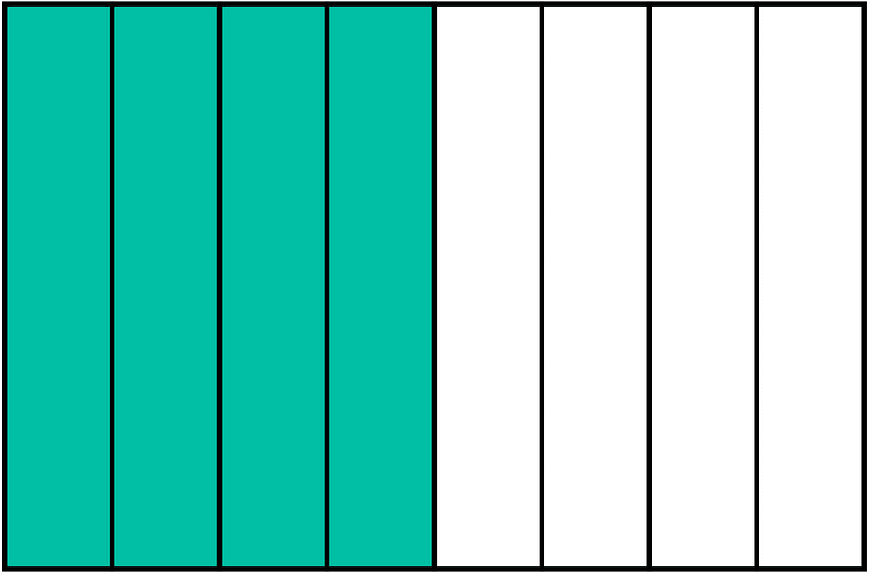 Teal-Green Rectangle Fraction 4:8