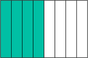 Teal-Green Rectangle Fraction 4:8