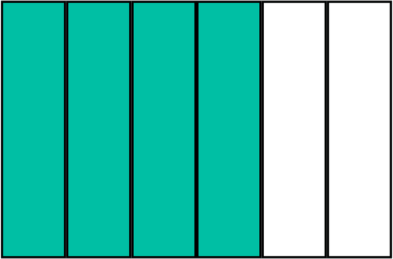 Teal-Green Rectangle Fraction 4:6