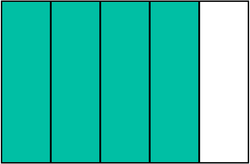 Teal-Green Rectangle Fraction 4:5