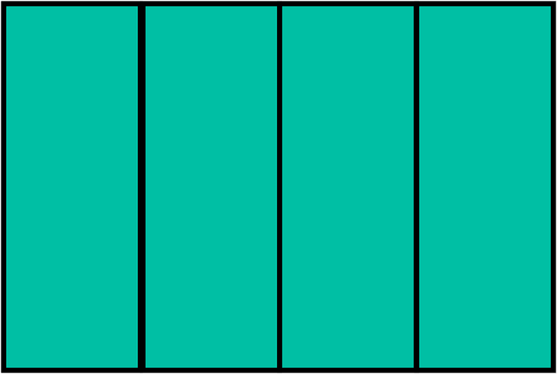 Teal-Green Rectangle Fraction 4:4