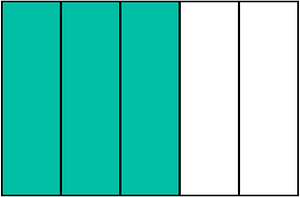 Teal-Green Rectangle Fraction 3:5