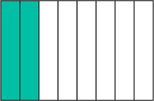 Teal-Green Rectangle Fraction 2:8