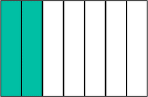Teal-Green Rectangle Fraction 2:7
